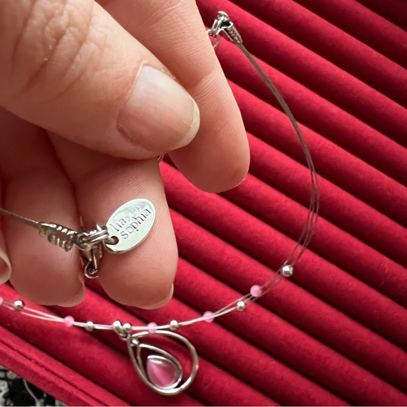 Lia Sophia Y2K Pink Teardrop Pendant Necklace - Picture 5 of 5